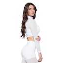 Blusa Cropped Manalinda Manga Longa Mesh - Feminina - Foto 3