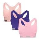 Kit Tops Fitness sem Bojo Puma Nadador sem Costura - 3 Unidades - Feminino - Foto 2