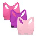 Kit Tops Fitness sem Bojo Puma Nadador sem Costura - 3 Unidades - Feminino - Foto 2