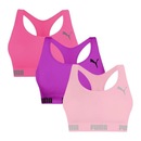 Kit Tops Fitness sem Bojo Puma Nadador sem Costura - 3 Unidades - Feminino - Foto 1