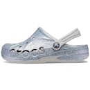 Sandália Crocs Baya Glitter Clog K Silver - Feminino - Foto 3