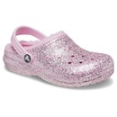 Sandália Crocs Classic Lined Glitter Clog T Flamingo - Feminino - Foto 2