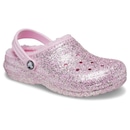 Sandália Crocs Classic Lined Glitter Clog K Flamingo - Feminino - Foto 2