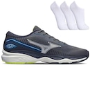 Tênis Mizuno Wave Falcon 5 + 3 Pares de Meia Cano Médio - Masculino - Foto 1