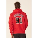 Blusão De Moletom Com Capuz Mitchell & Ness Fechado Chicago Bulls Dennis Rodman - Masculino - Foto 2