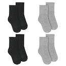 Kit Meias Cano Médio Selene Básica - 4 Pares -Infantil - Foto 1