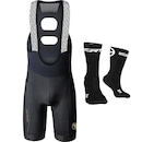 Bretelle de Ciclismo Free Force Performance Gel + Meia - Masculina - Foto 1