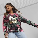 Blusão de Moletom Puma T7 Vacay Queen Printed V-Neck Terry - Infantil - Foto 3