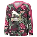 Blusão de Moletom Puma T7 Vacay Queen Printed V-Neck Terry - Infantil - Foto 1