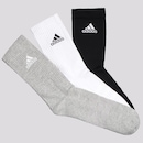 Kit Meia Cano Alto adidas Logo com 3 Pares - Adulto - Foto 1