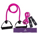 Kit Fitness Acte Sports: Corda + Extensor + Faixa Elástica Bt Addicted Medio Kit-Btp - Foto 1