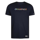 Camiseta Manga Curta Champion Malhão C Colorblock Preto - Foto 1