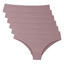Kit 6 Calcinhas She Cintura Alta Microfibra sem Costura ? Adulto - Foto 1