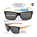 Óculos de Sol Masculino HB Freak Matte Black Wood Polarizado - Foto 4