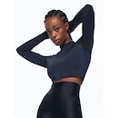 Blusa Cropped Body For Sure Manga Longa U.V - Feminina - Foto 3