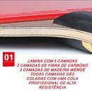 Kit Tênis de Mesa Huieson Carbon - 2 Raquetes 6 Star + Bolsa + 3 Bolas Gold Sports 3 Star - Foto 3