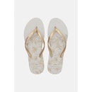 Chinelo Tropical Brasil Estampado Slim Gold Glitter - Feminino - Foto 4