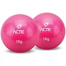 Par de Bolas Tonificadoras com Peso de 1Kg Rosa T55 Acte Sports - Foto 1