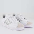 Tênis Adidas Vl Court Base Feminino Branco E Prata - Foto 2