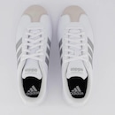Tênis Adidas Vl Court Base Feminino Branco E Prata - Foto 4