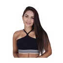 Top Frente Única Suplex Poliamida Elástico Listrado Cós - Feminino - Foto 1