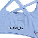 Top Duplo De Alça Cruzada Rajado Speedo - Azul Claro Preto - Foto 4