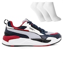 Kit Tênis Puma X-Ray 2 Game Square Bdp + 3 Pares de Meias - Masculino - Foto 1