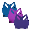 Kit Top Fitness Puma Nadador sem Costura - 3 Unidades - Feminino - Foto 1