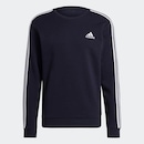 Blusão de Moletom sem Capuz Essentials Fleece 3-Stripes - Masculino - Foto 2