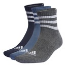 Kit Meias Cano Médio adidas Cushioned Três Listras Sportswear com 3 Pares - Adulto - Foto 1