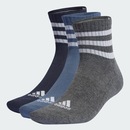 Kit Meias Cano Médio adidas Cushioned Três Listras Sportswear com 3 Pares - Adulto - Foto 2