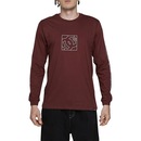 Camiseta Dc Shoes Manga Longa Static Outine Star Wt24 Bordô - Masculina - Foto 1