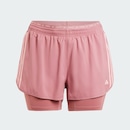 Shorts adidas 2 em 1 Own The Run Três Listras Plus Size - Feminino - Foto 3