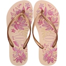 Chinelo de Dedo Havaianas Slim Organic 2 Floral - Feminino - Foto 1
