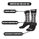 Meia Ciclismo Corrida Esportiva Cano Médio Ert Skull - Foto 2