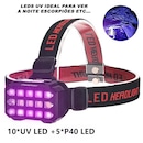 Lanterna Cabeça Gold Sports Uv E Leds Recarregáveis 4 Model Bateria De Lítio A Prova Água - Foto 3