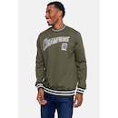 Blusão de Moletom sem Capuz Fatal Champions Militar - Masculino - Foto 4