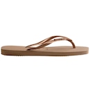 Chinelo Havaianas Slim Square Logo Metallic - Feminino - Foto 3