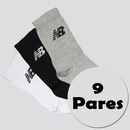 Kit Meia New Balance Cano Médio - 9 Pares - Feminino - Foto 1