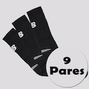 Kit Meia New Balance Cano Alto - 9 Pares - Unissex - Foto 1