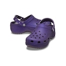 Sandália Crocs Plataform Glitter Clog Dark Iris - Feminino - Foto 4