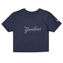 Camiseta New Era Cropped Mlb New York Yankees Script - Feminina - Foto 1