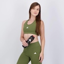 Top Fitness adidas Treino Básico Suporte Médio Feminino Verde - Foto 3