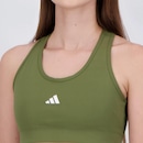 Top Fitness adidas Treino Básico Suporte Médio Feminino Verde - Foto 5