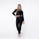 Calça Legging Orbis Fitness Cintura Alta Poliamida Brilho Laminado - Feminina - Foto 4