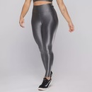 Calça Legging Orbis Fitness Cintura Alta Poliamida Brilho Laminado - Feminina - Foto 2