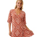 Vestido Rip Curl Soleil Wrap Mini Rust - Feminino - Foto 2