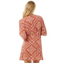 Vestido Rip Curl Soleil Wrap Mini Rust - Feminino - Foto 5