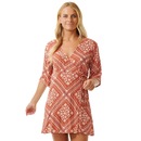 Vestido Rip Curl Soleil Wrap Mini Rust - Feminino - Foto 1