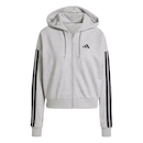 Blusão adidas Capuz Zíper Essentials Três Listras - Feminina - Foto 1